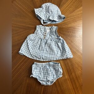 Carter's Blue Gingham Baby Set